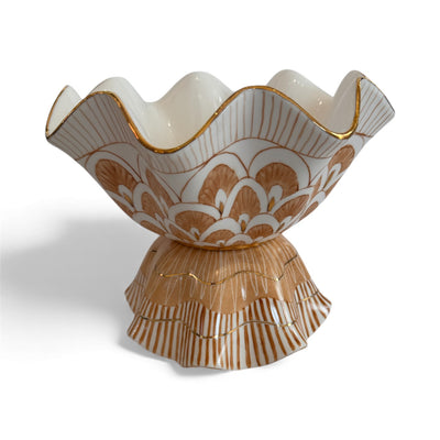 Reversible Hand Painted Porcelain Zig Zag Bowl
