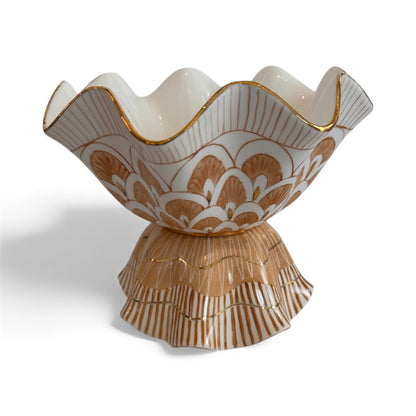 Reversible Hand Painted Porcelain Zig Zag Bowl