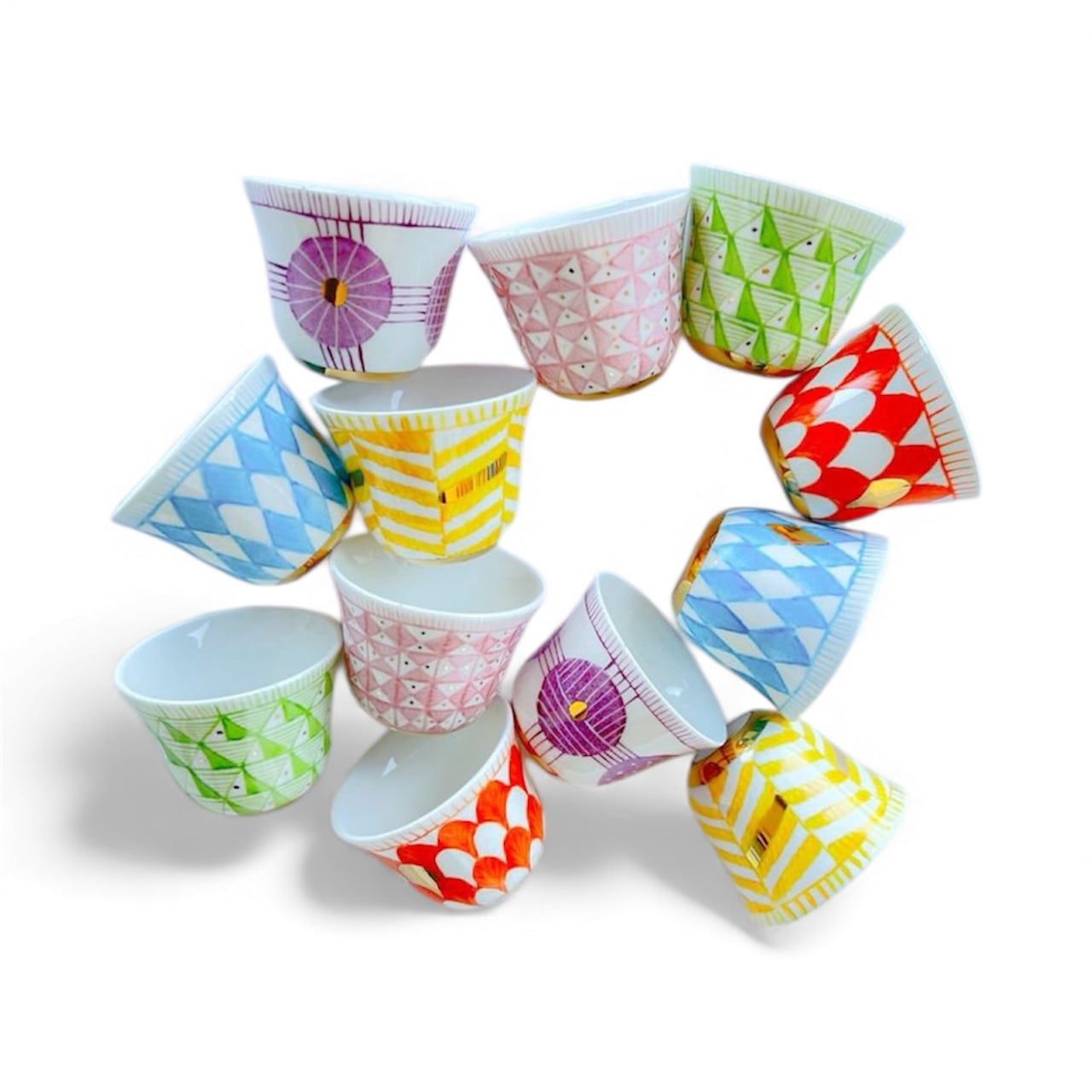 Geo Chaffe Cups Set of 6