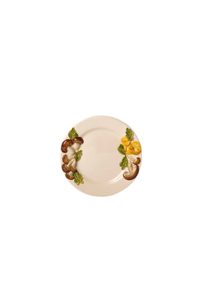 Les Ottomans Mushroom Hand Painted Porcelain Salad Plate