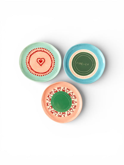Set of Three Jewelry Plates - Forever