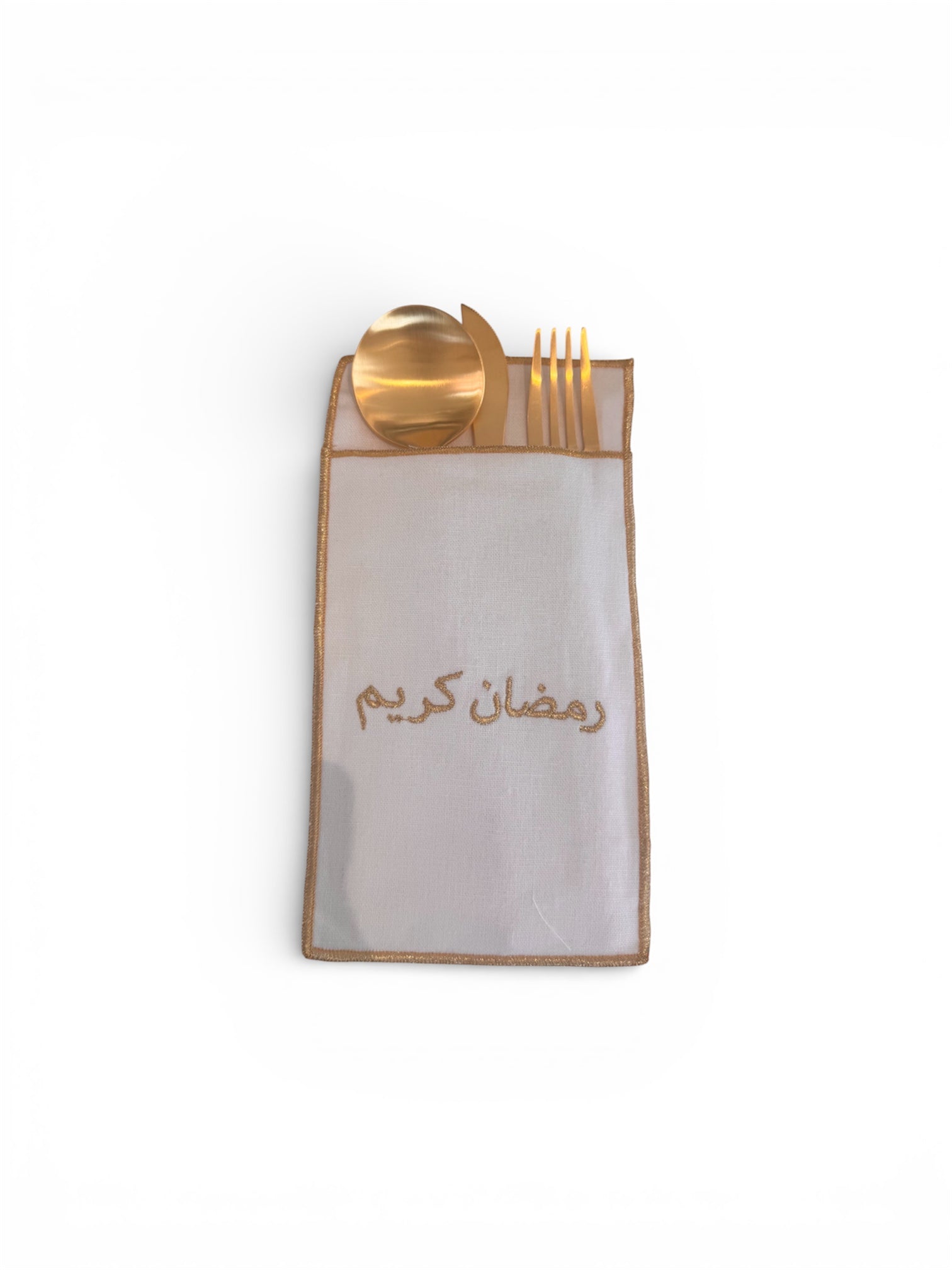 A Table Embroidered Cutlery Pouch - Ramadan Kareem