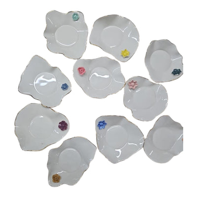 Ceramic Plate/ Saucer with Flower