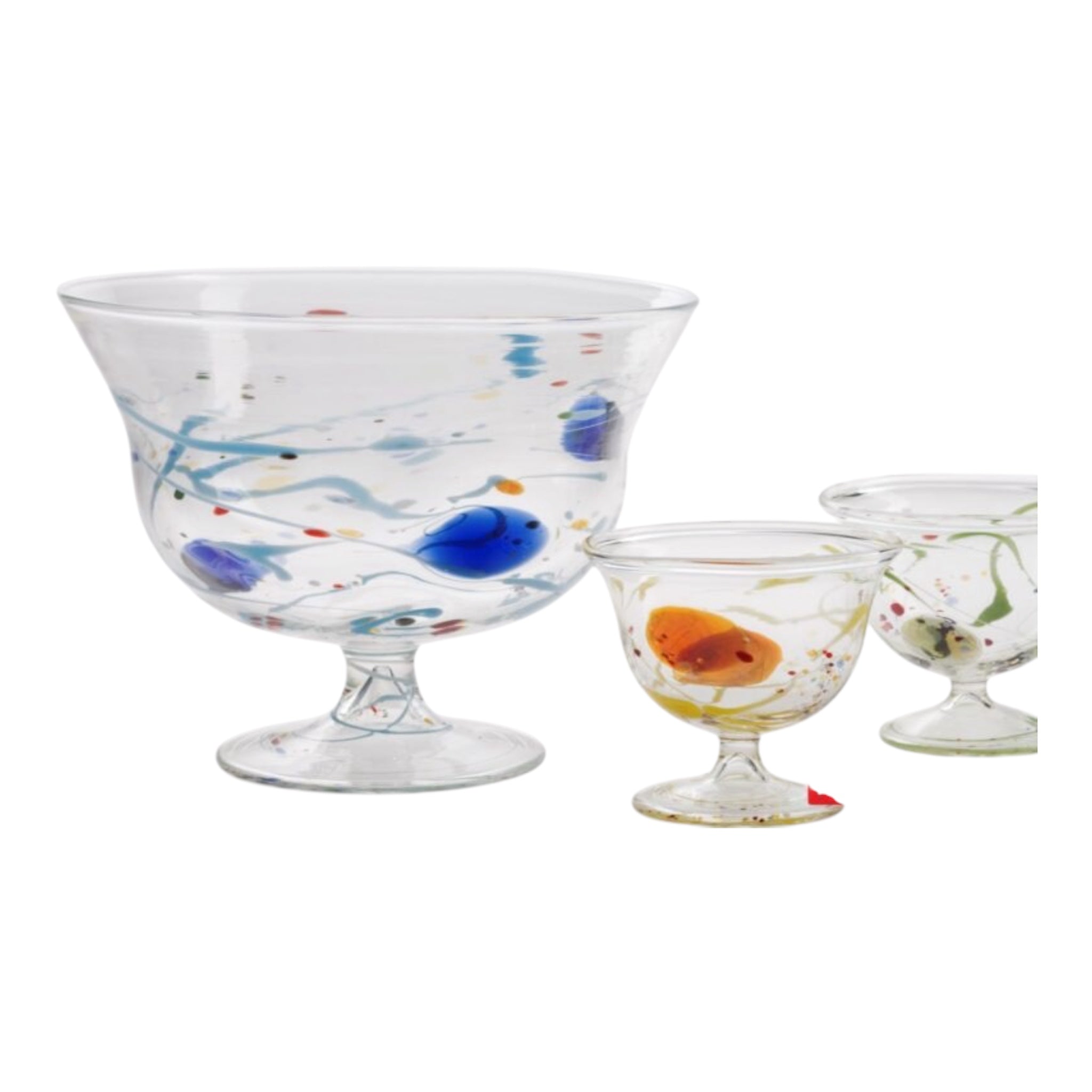 Handblown Murano Serving Bowl Multicolored