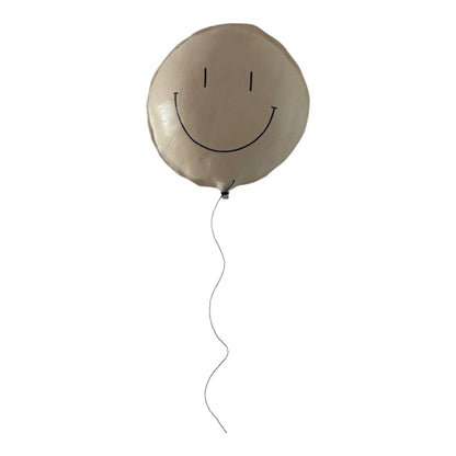 Wall Hanging Smiley Balloon  White Matte - Big