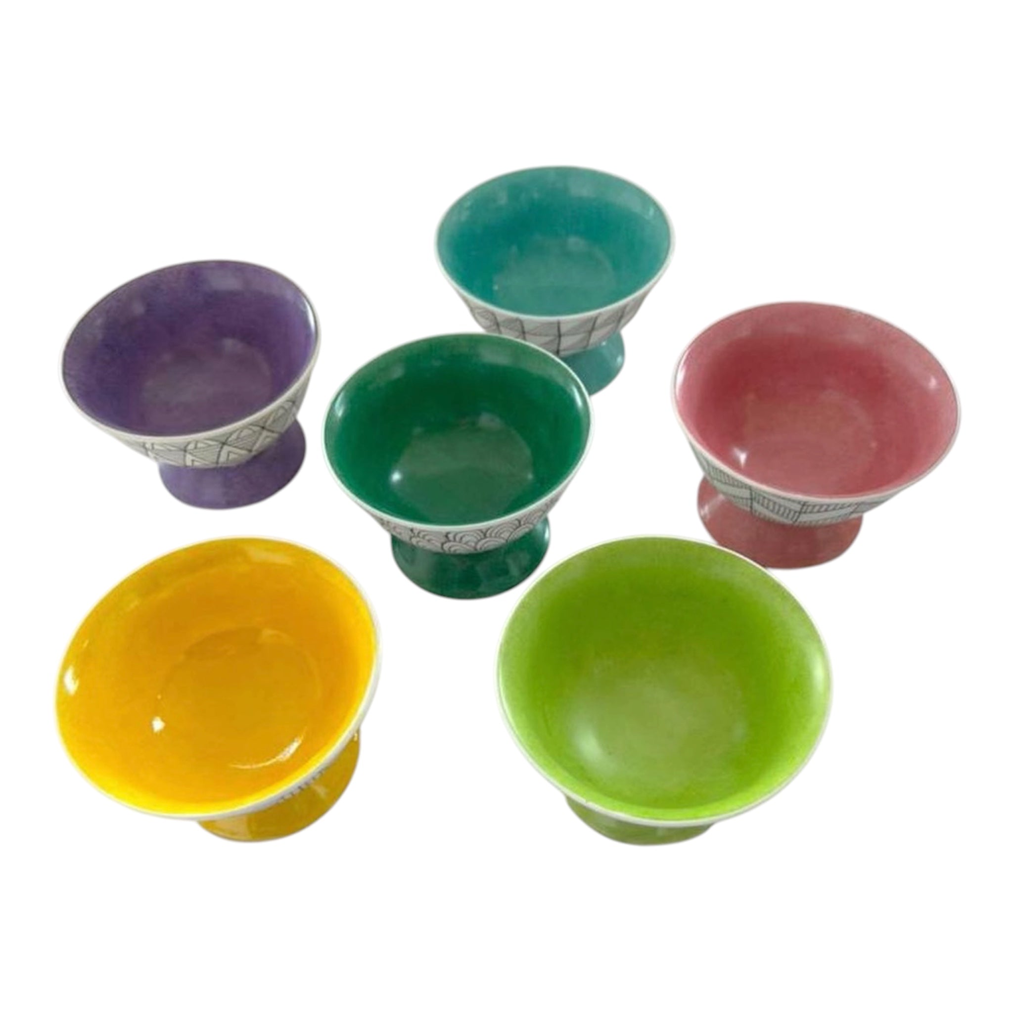 Hand Painted Porcelain Footed Bowl