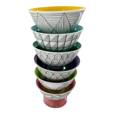 Hand Painted Porcelain Footed Bowl