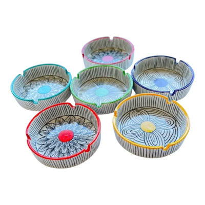 Geo Hand Painted Round Ashtray