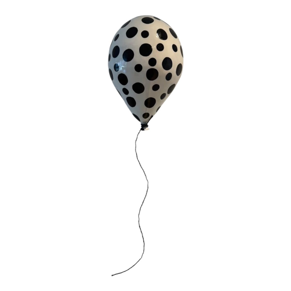 Wall Hanging Ceramic Balloon  - White with Black Dots