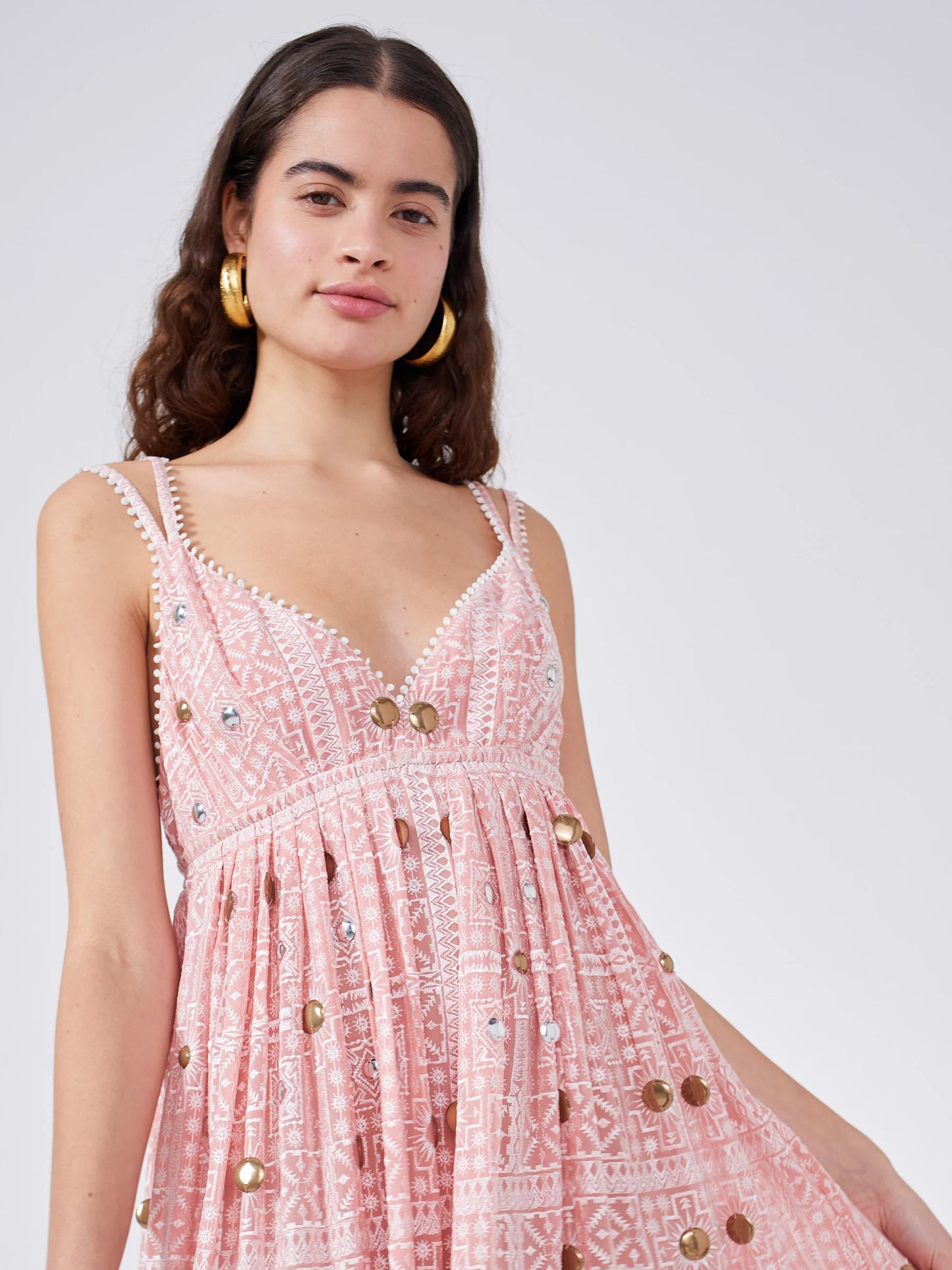 Gitana Embroidered Viscose Strappy Maxi Dress