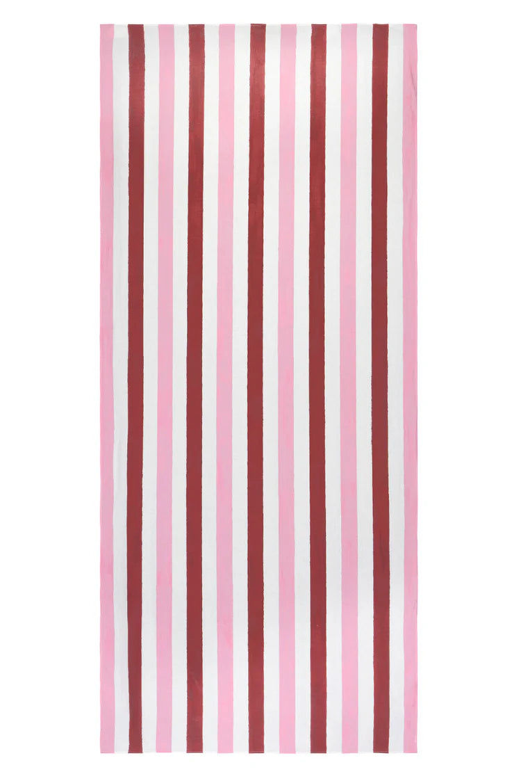 Stripe Linen Tablecloth - Pink. Red & White