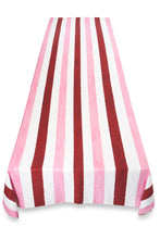 Load image into Gallery viewer, Stripe Linen Tablecloth - Pink. Red &amp; White
