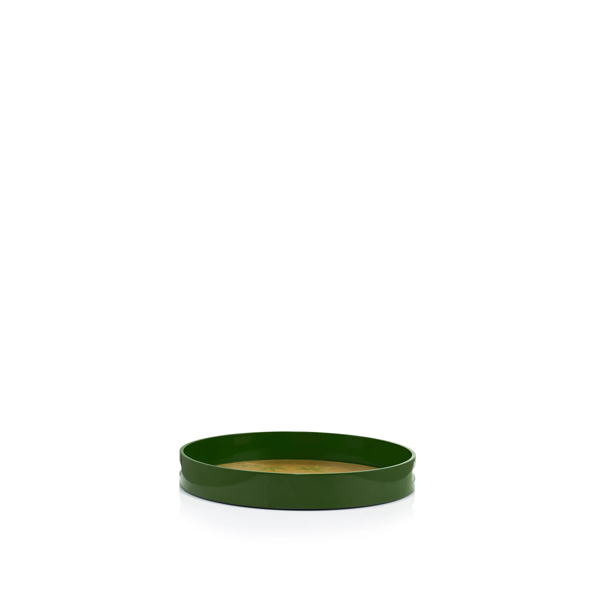 Gold Leaf Passiflora Round Lacquered Tray