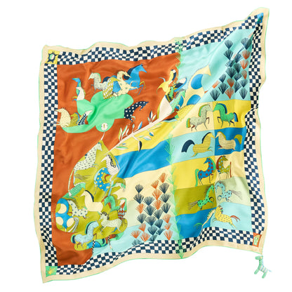Equine Harmony Silk Scarf - 137x137 cm
