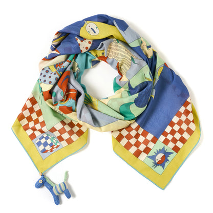 Equine Harmony Cotton Scarf - 137x137 cm