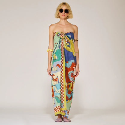 Equine Harmony Cotton Scarf - 137x137 cm