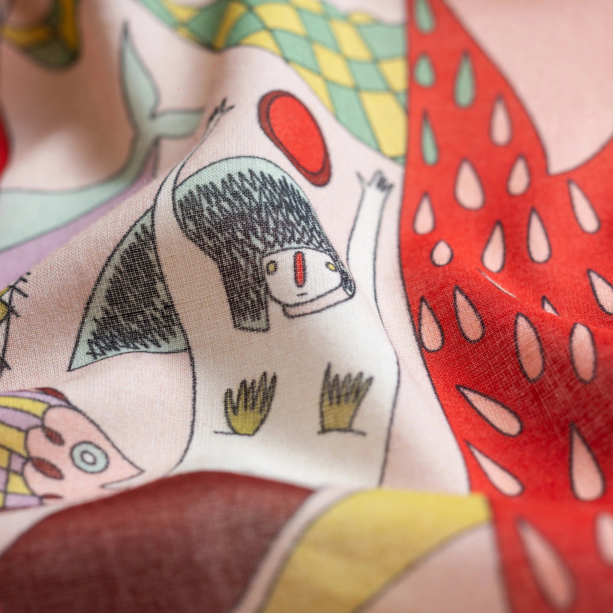 Song of the Deep Cotton Scarf - 137x137 cm