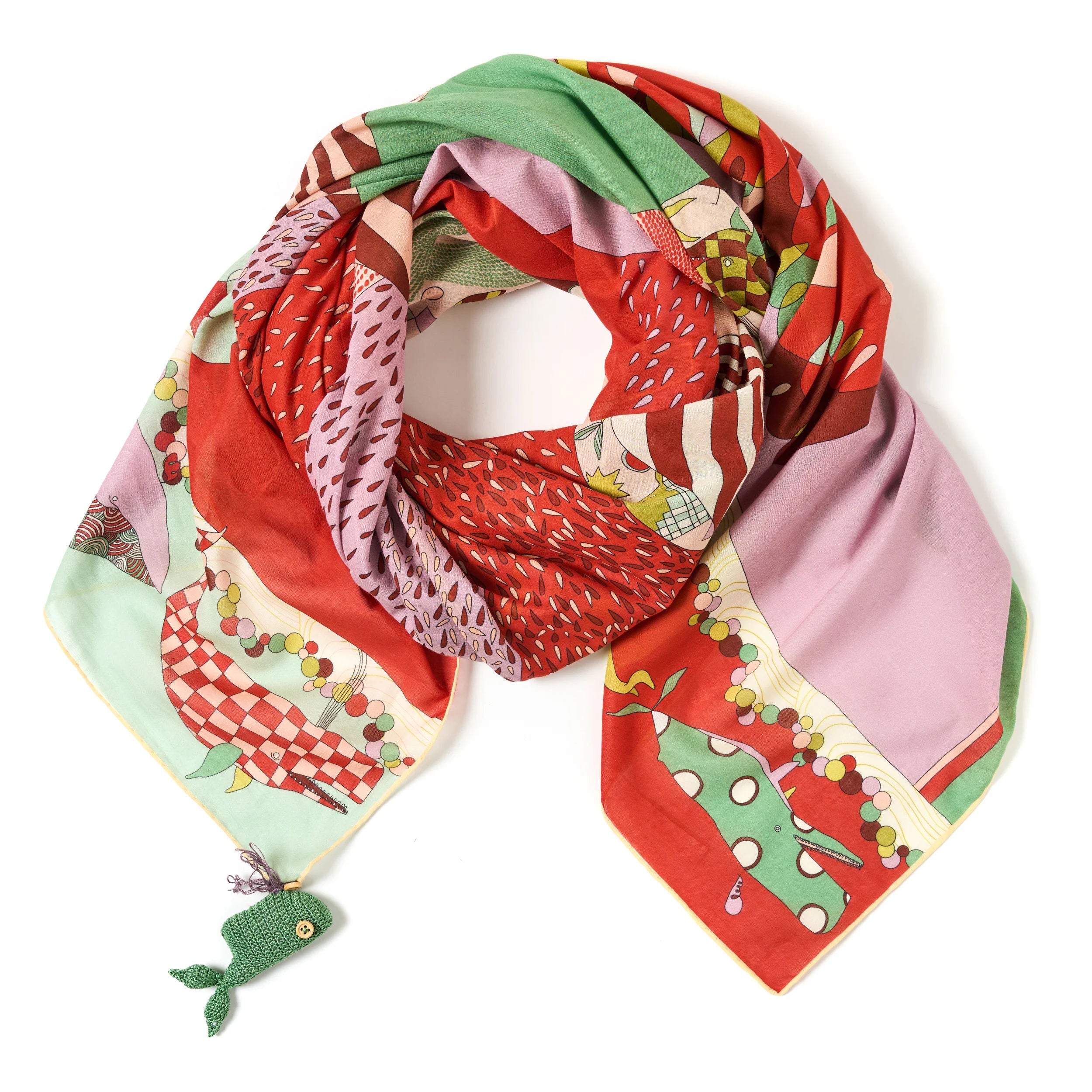 Song of the Deep Cotton Scarf - 137x137 cm