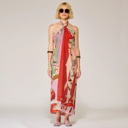 Song of the Deep Cotton Scarf - 137x137 cm