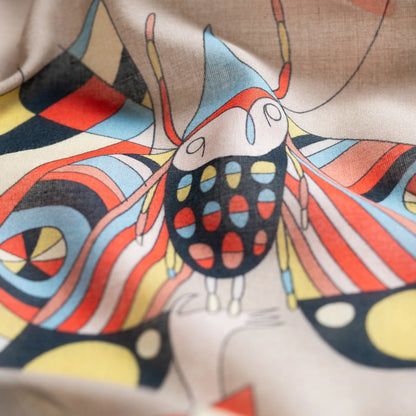 Creepy Crawly Cotton Scarf - 137x137 cm