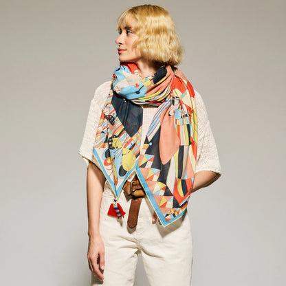 Creepy Crawly Cotton Scarf - 137x137 cm