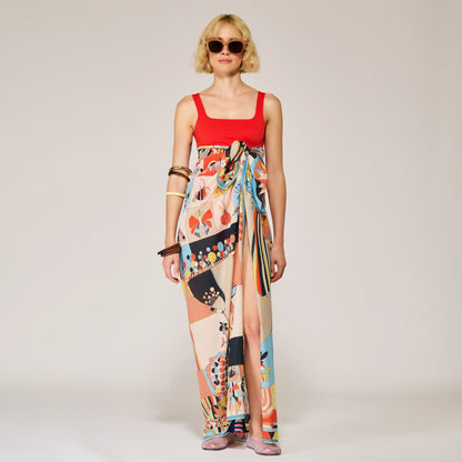 Creepy Crawly Cotton Scarf - 137x137 cm