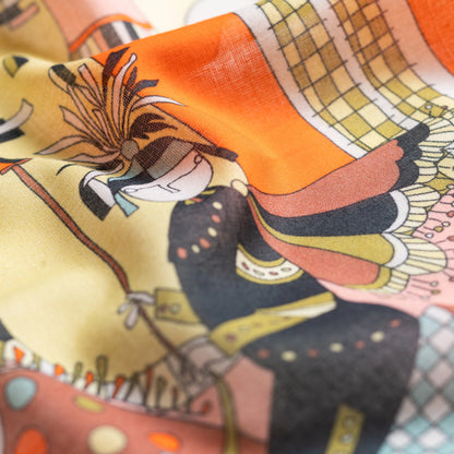 The Dragon Speaks Cotton Scarf - 137x137 cm