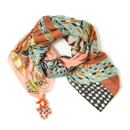 The Dragon Speaks Cotton Scarf - 137x137 cm