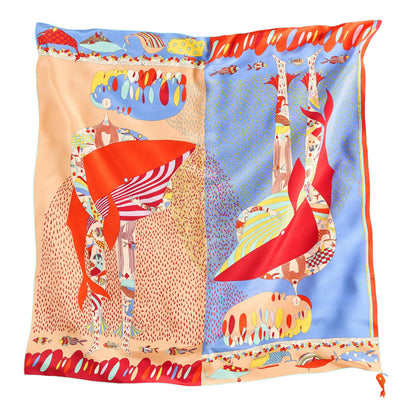 Song of the Deep Silk Scarf - 137x137 cm