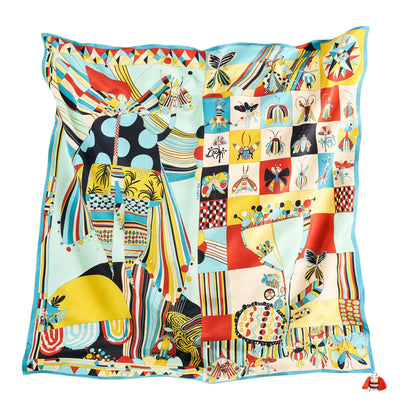 Creepy Crawly Silk Scarf - 137x137 cm