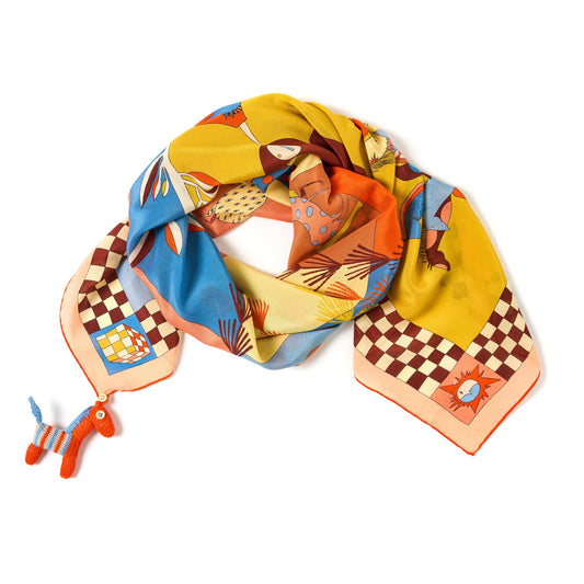 Equine Harmony Silk Scark - 105x105 cm