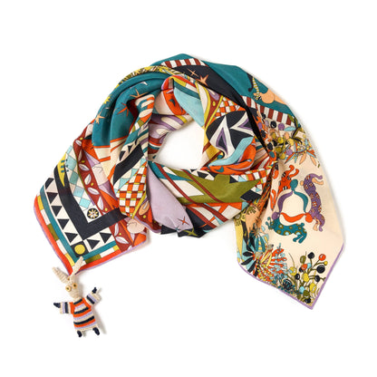Seeking Hermit Silk Scarf - 105x105 cm