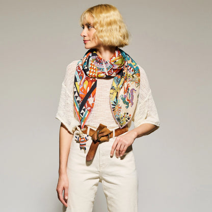 Seeking Hermit Silk Scarf - 105x105 cm