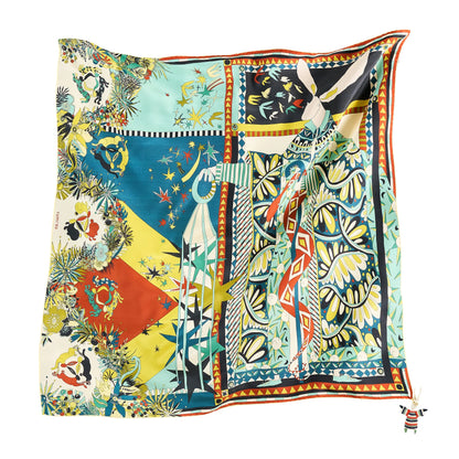 Seeking Hermit Silk Scarf Baby Blue - 105x105 cm