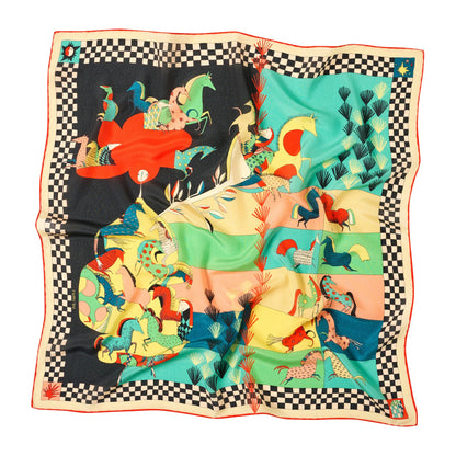 Equine Harmony Silk Scarf - 64x64 cm