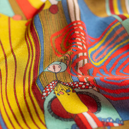 Creepy Crawly Silk Scarf - 64x64 cm