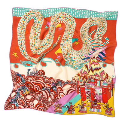 The Dragon Speaks Silk Scarf - 64x64 cm