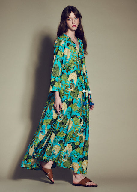 Soleil Peacock Turquoise Dress