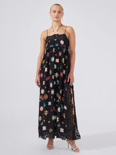 Load image into Gallery viewer, Esmeralda Lace Trim Silk Slip Dress
