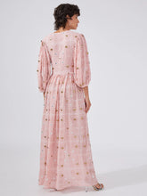 Load image into Gallery viewer, Gitana Embroidered Viscose Volume Maxi Dress
