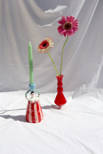 Claudia Red Candle Holder