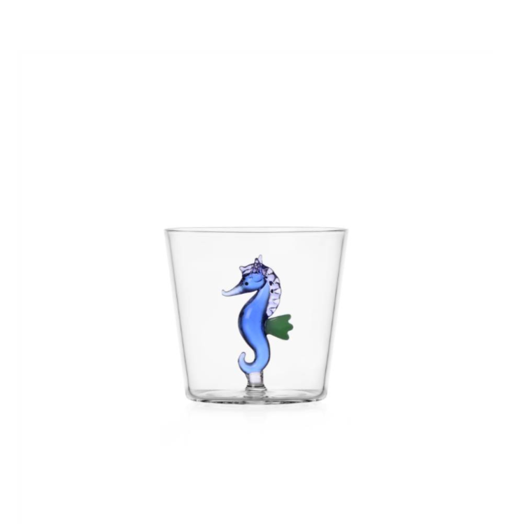 Ichendorf Glass Tumbler Seahorse Blue