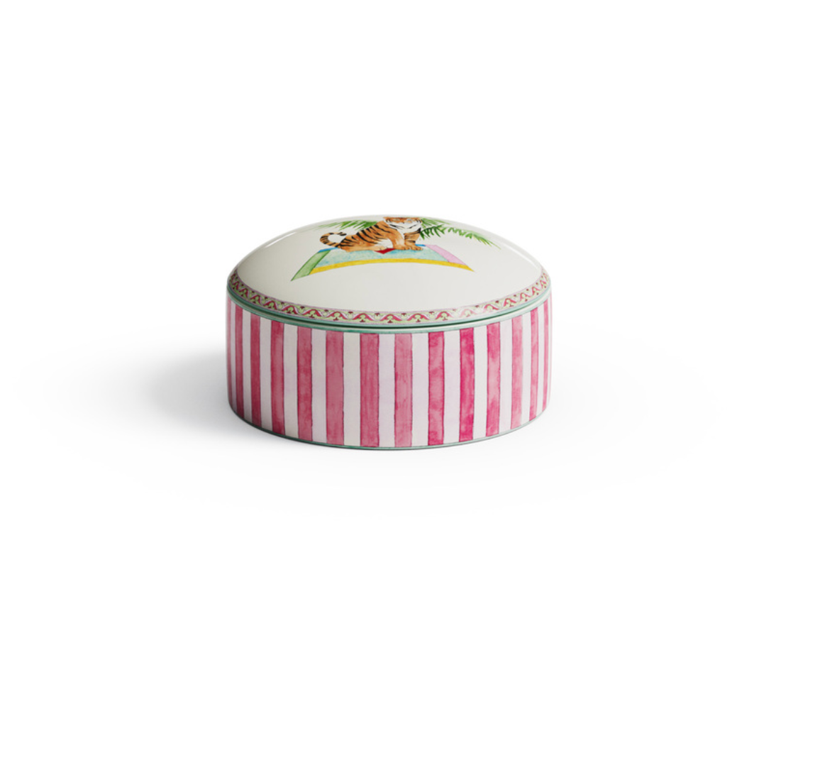 Sariska Porcelain Trinket Box - Pink