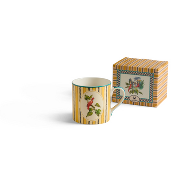 Jungle Parrot Porcelain Mug - Yellow