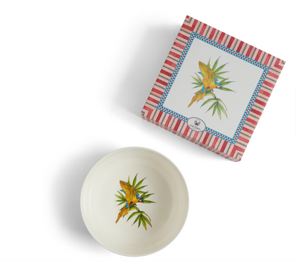 Jungle Parrot Porcelain Salad Bowl