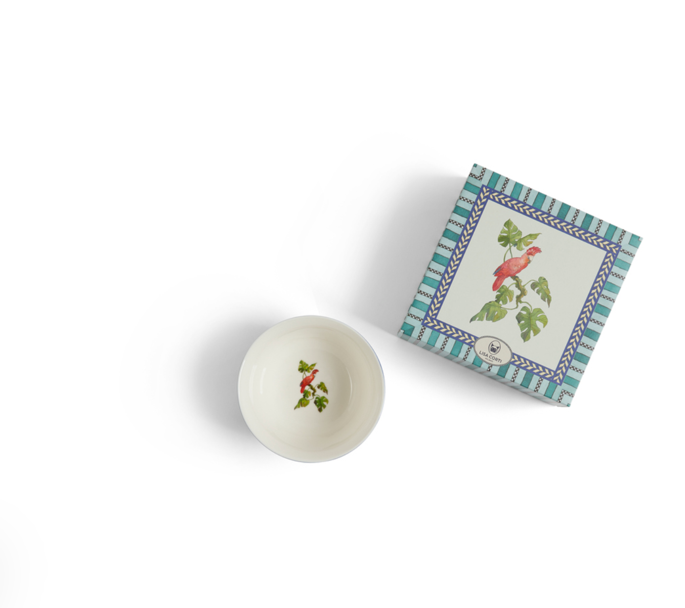 Jungle Parrot Porcelain Bowl