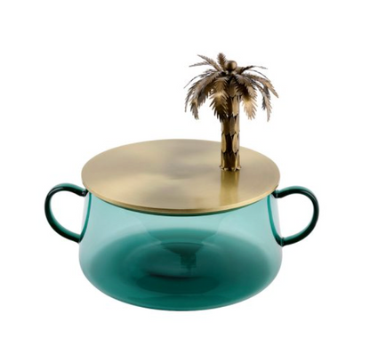 Zarina Palm 3D Canister - Green