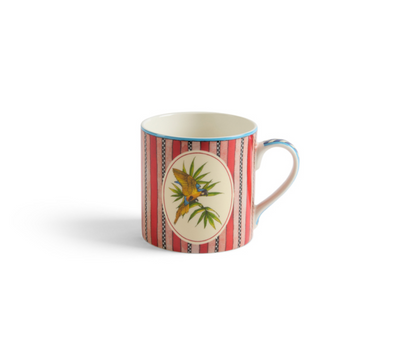 Jungle Parrot Porcelain Mug - Red