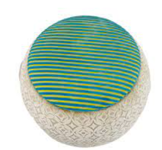 Maison Mishmashi Queen Pouf Chair - Blue & Lime Velvet