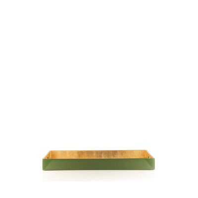 Gold Leaf Still Life Rectangular Lacquered Tray - Large